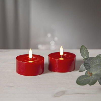 Värmeljus Flamme Flow Röd 2-pack Timer