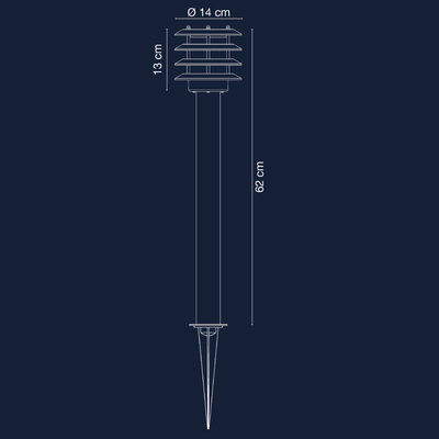 Pollare Jupiter 62cm Mörkgrå 3W E27 LightsOn Garden Plug & Play