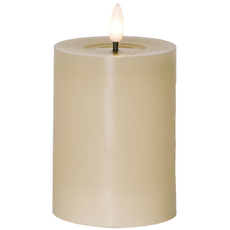 Blockljus Flamme Flow Beige 12,5cm Blockljus Flamme Flow Beige 12,5cm