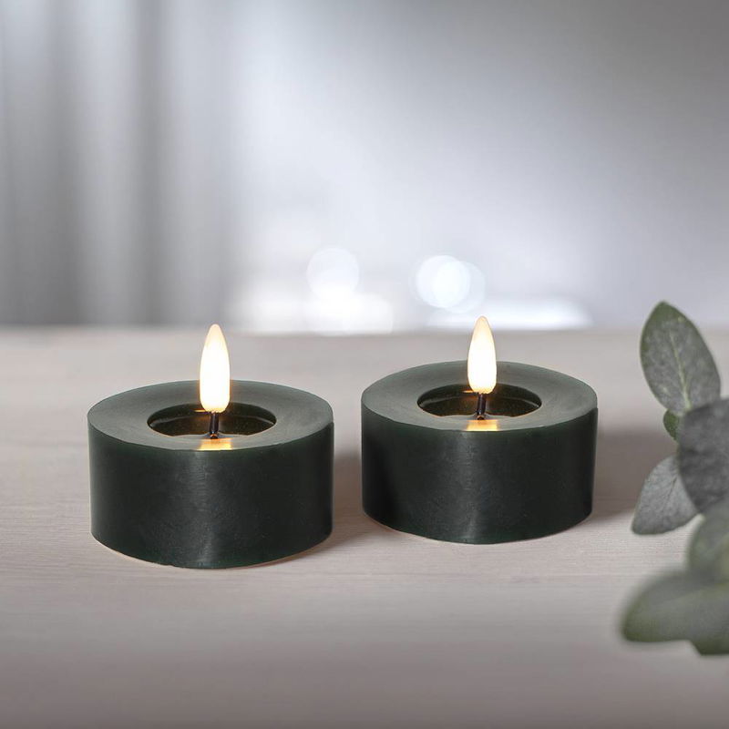 Värmeljus Flamme Flow Grön 2-pack Timer 060-09_M2