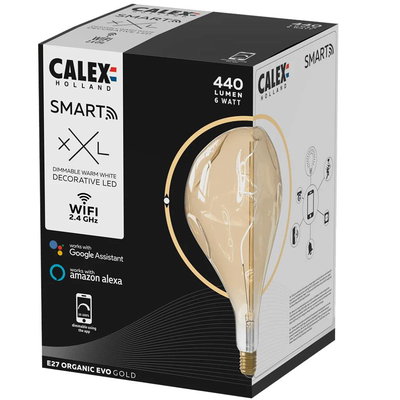 Smart Hem LED XXL Organic EVO E27 Gold 6W 280lm Dimbar