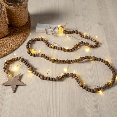 Ljusslinga Beady Brun