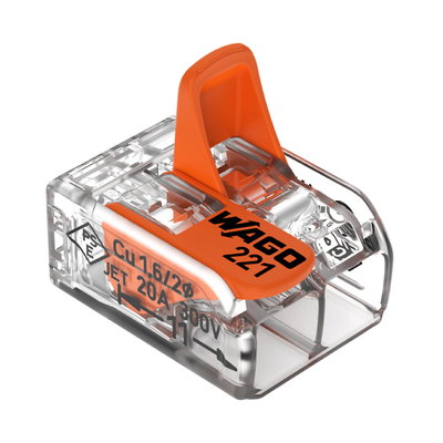 Wago 221-412 2-Pol Kopplingsklämma 4mm²