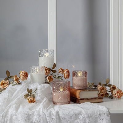 Blockljus Flamme Romb 10cm Rosa