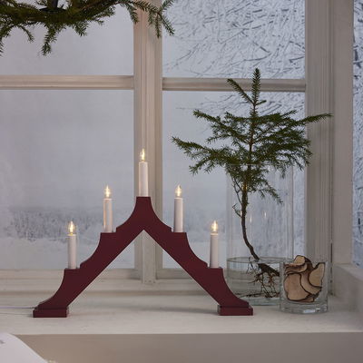 Adventsljusstake Alma 5-armad Röd LED