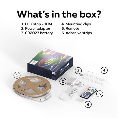 LED Strip Vista RGB-CCT 10m inkl. trafo & fjärrkontroll