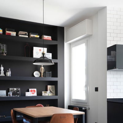 Lampskärm Harbour i emaljerad metall med E27-fattning, diameter 38cm - Svart