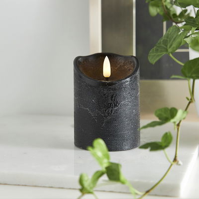 Blockljus Flamme Rustic Vit 10cm