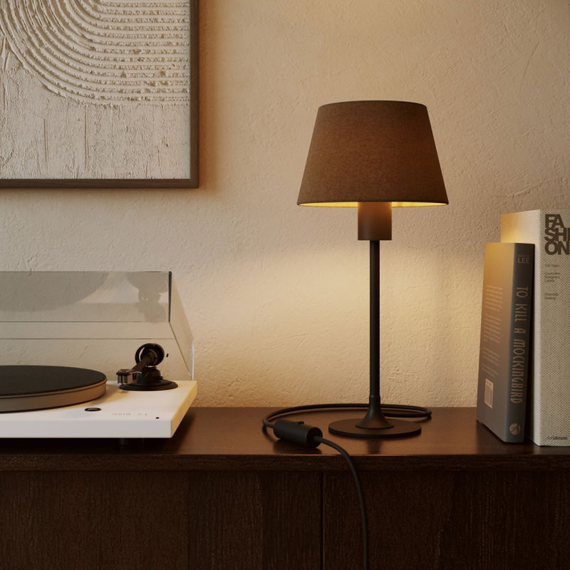 Lampskärm S 20cm Brun Ull för bord & vägglampa