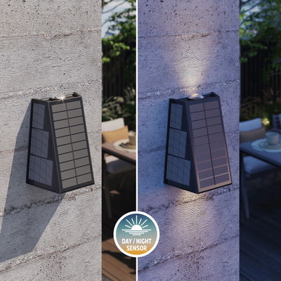 Solcells Vägglampa Matera Upp&Ner 2700K Svart