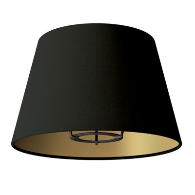 Lampskärm S 20cm Svart cinette med guld för bord & vägglampa