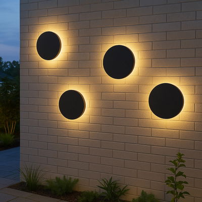 Batteridriven Vägglampa Rund utomhus 25cm inkl. fjärrkontroll