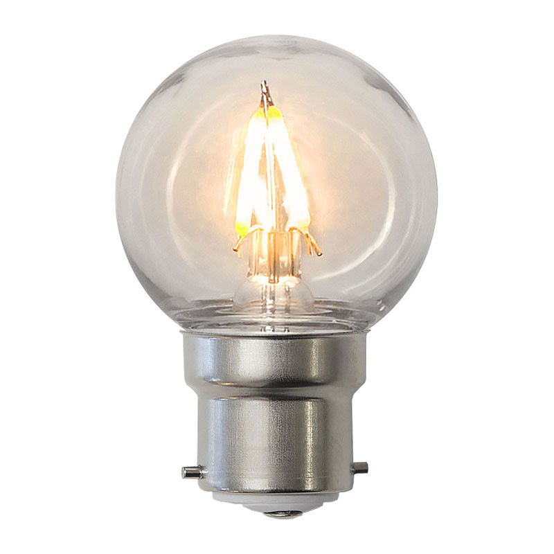 Klotlampa Filament Soft Glow LED 1,0W 70lm B22 Polykarbonat 2200K Klotlampa Filament Soft Glow LED 1,0W 70lm B22 Polykarbonat 2200K