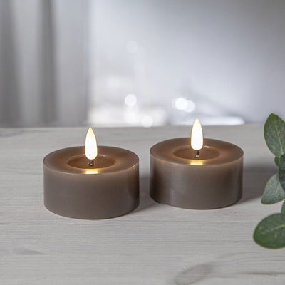 Värmeljus Flamme Flow Grå 2-pack Timer