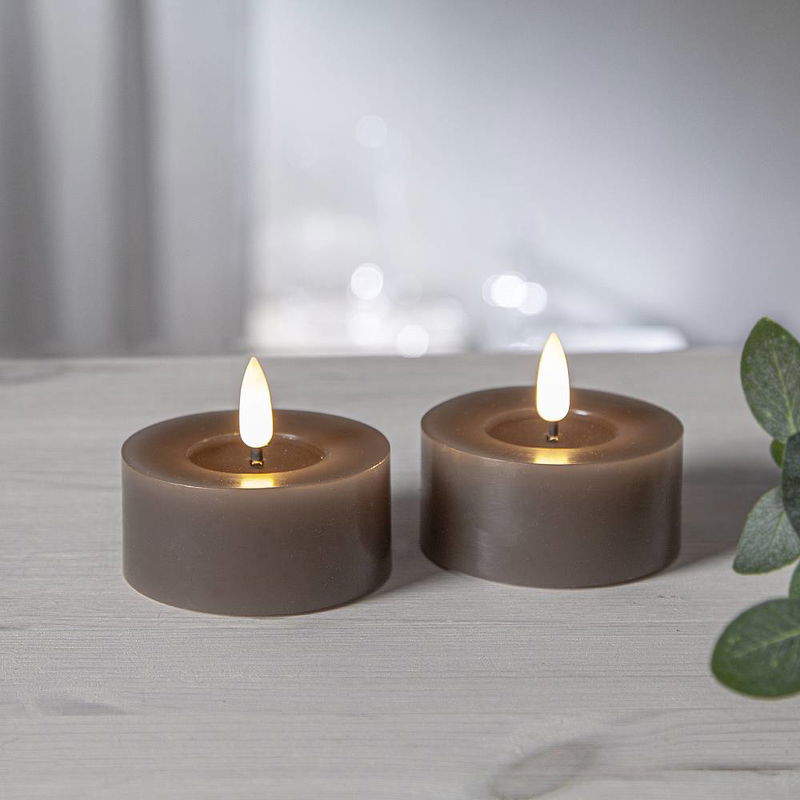 Värmeljus Flamme Flow Grå 2-pack Timer 060-10_M2