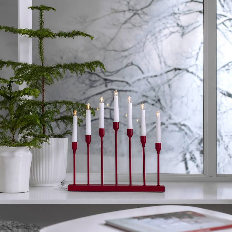 Adventsljusstake Aztra Röd LED