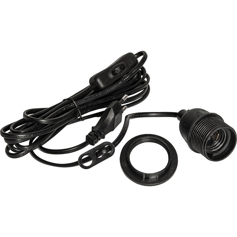 Sladdställ E27 Basic Svart