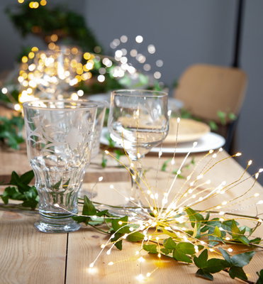 Hängande dekoration Firework Silver 26cm Batteri