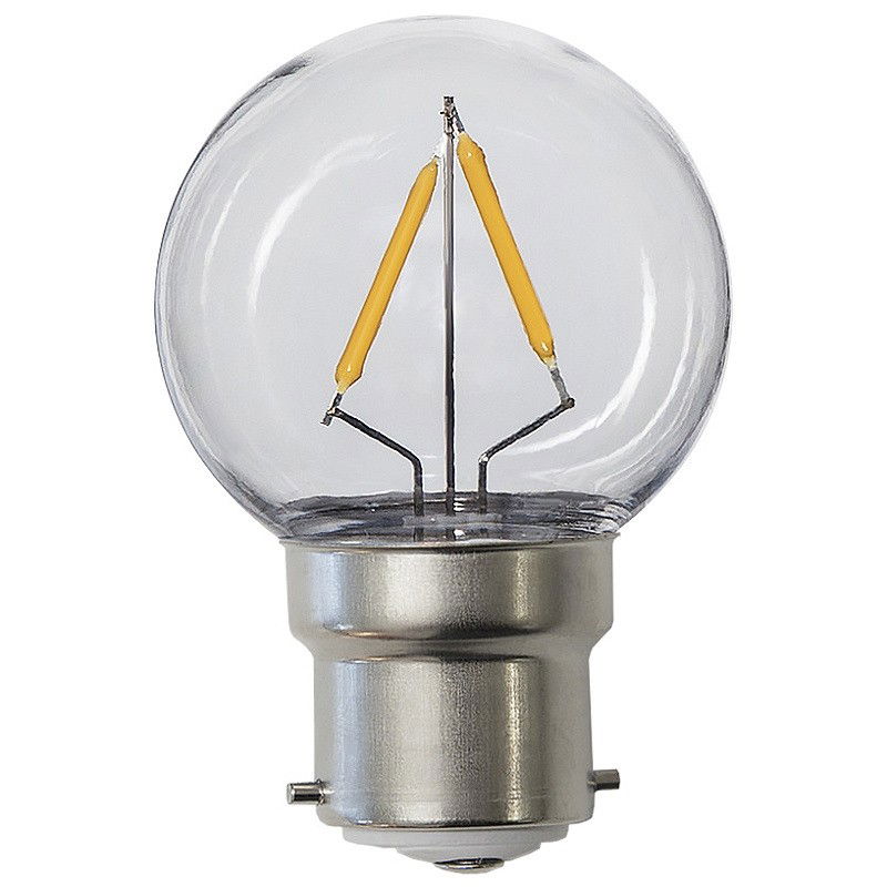Klotlampa Plasthölje LED Filament 1,4W 120lm B22 2200K Klotlampa Plasthölje LED Filament 1,4W 120lm B22 2200K