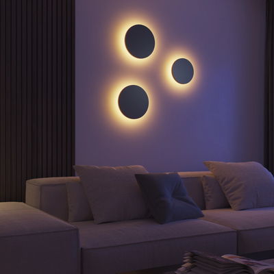 Batteridriven Vägglampa Rund utomhus 25cm inkl. fjärrkontroll