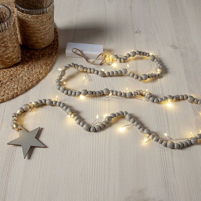 Ljusslinga Beady Greige