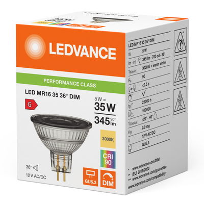 Ledvance Spot/Reflektorlampa LED MR16 36° 5W 345lm GU5,3 930