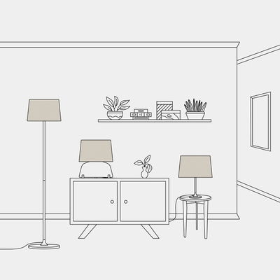 Lampskärm 24cm Athena med E27-fattning för bords- och golvlampa