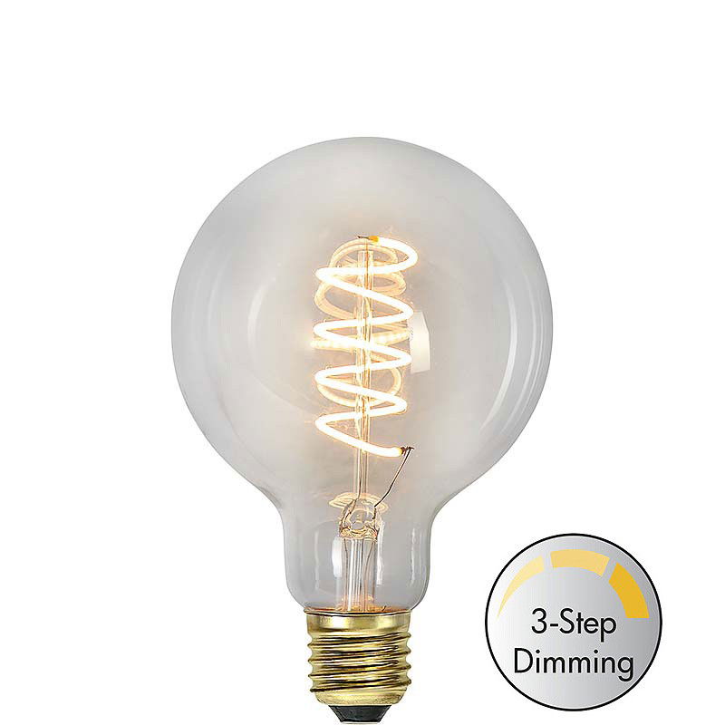 Dimbar Globlampa Ø95 Spiral LED 4,0W 270lm E27 3-step dimming Dimbar Globlampa Ø95 Spiral LED 4,0W 270lm E27 3-step dimming
