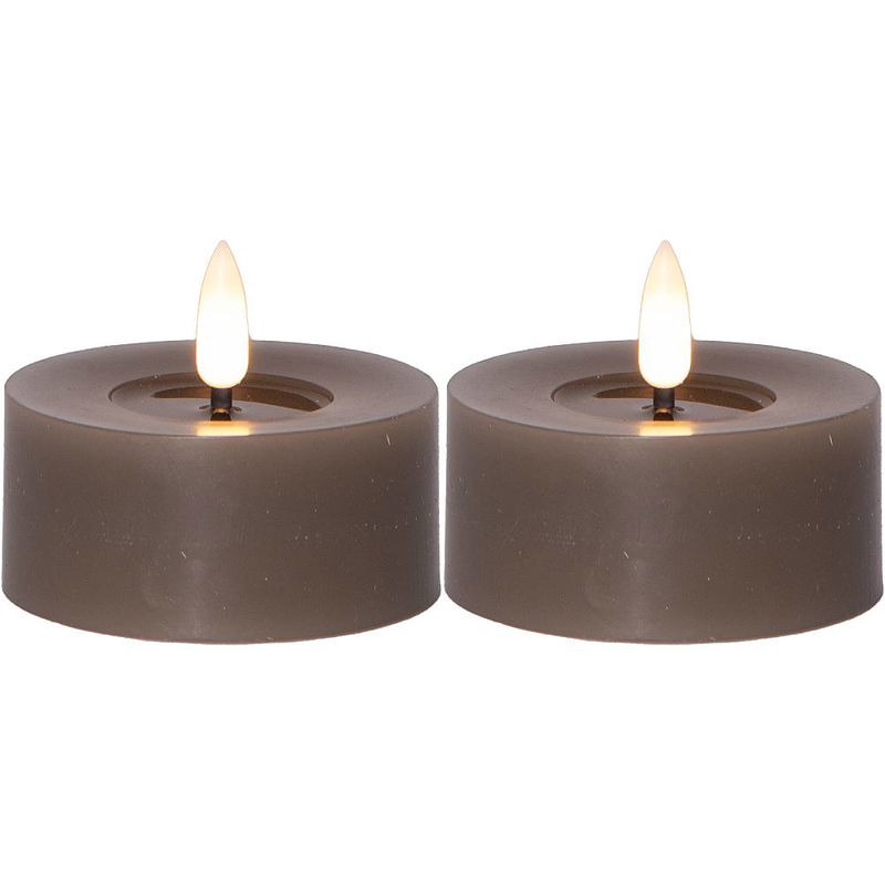 Värmeljus Flamme Flow Grå 2-pack Timer