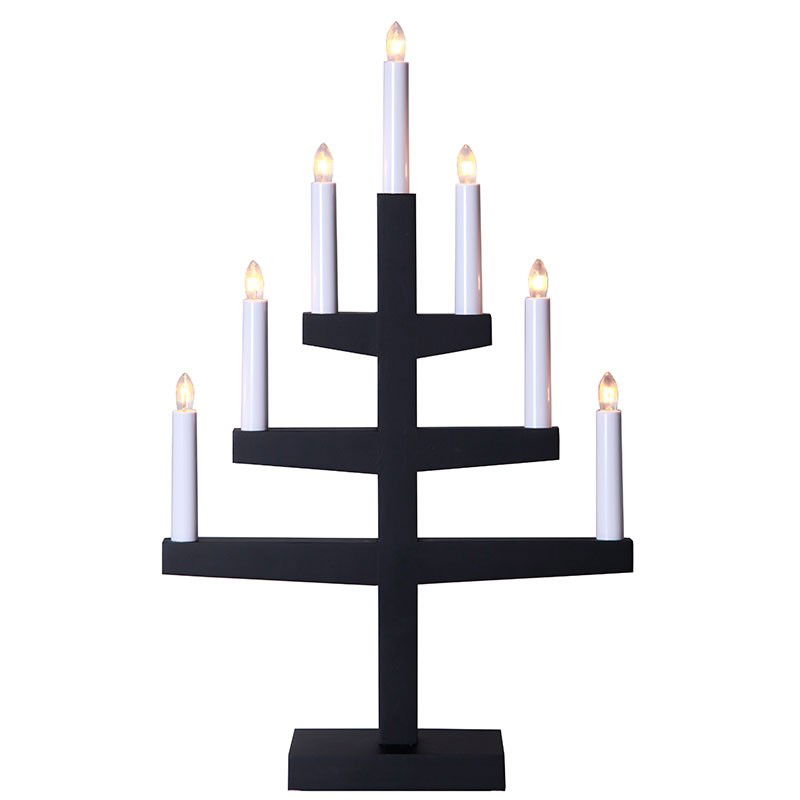 Ljusstake Trapp 7-ljus Svart Ljusstake Trapp 7-ljus Svart
