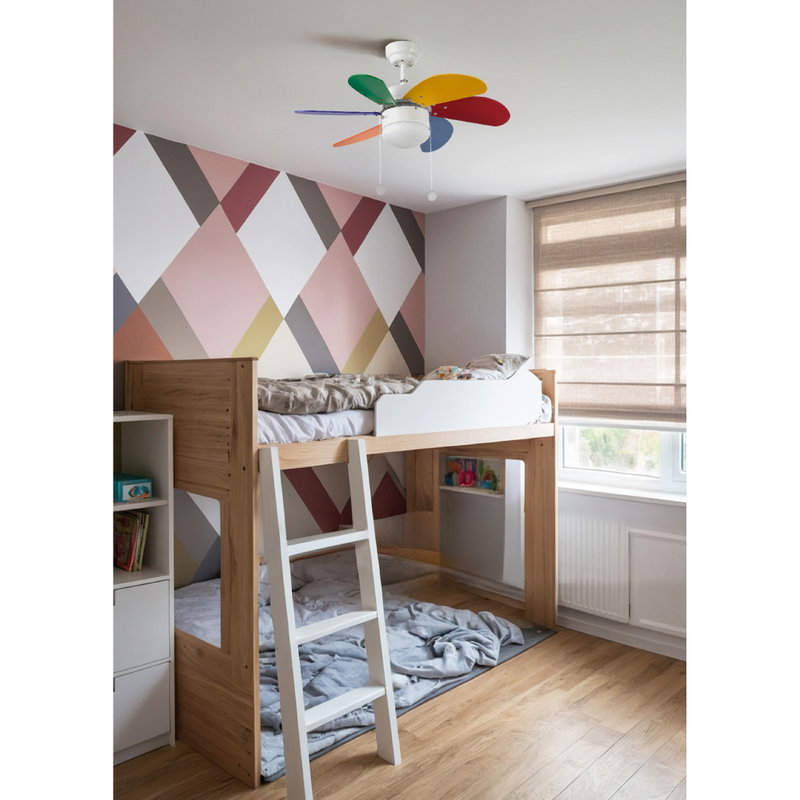 Takfläkt PALAO Ø81cm Multi färg S med E14
