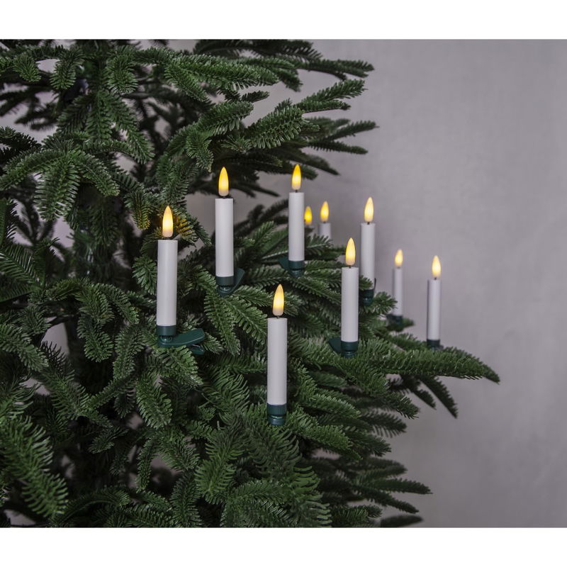 Julgransbelysning Flamme 10st LED trådlös med Fjärrkontroll