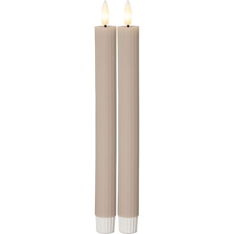 Antikljus Flamme Stripe Beige Köp Antikljus Flamme Stripe Beige| Star Trading | Lampgrossen.se