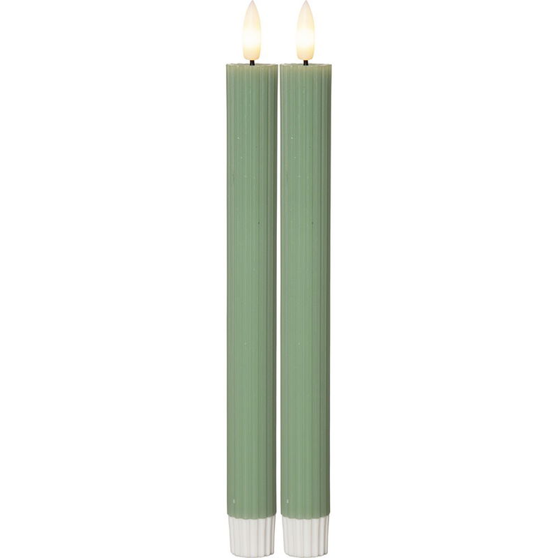 Antikljus Flamme Stripe Grön Köp Antikljus Flamme Stripe Grön | Star Trading | Lampgrossen.se