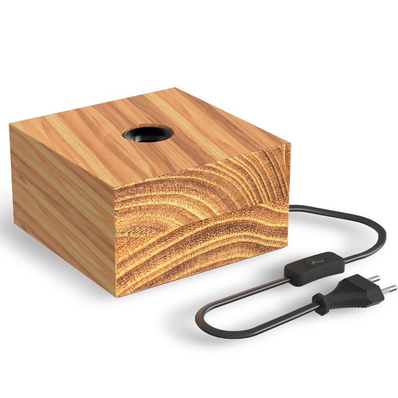 Lampfot Fyrkantig E27 15,5cm Trä