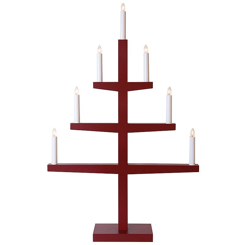 Ljusstake Tripp 7-ljus Röd