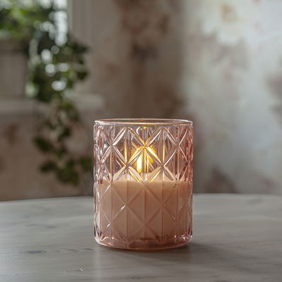 Blockljus Flamme Romb 12.5cm Rosa