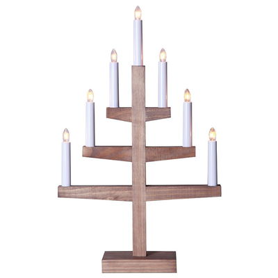 Ljusstake Trapp 7-ljus Brun