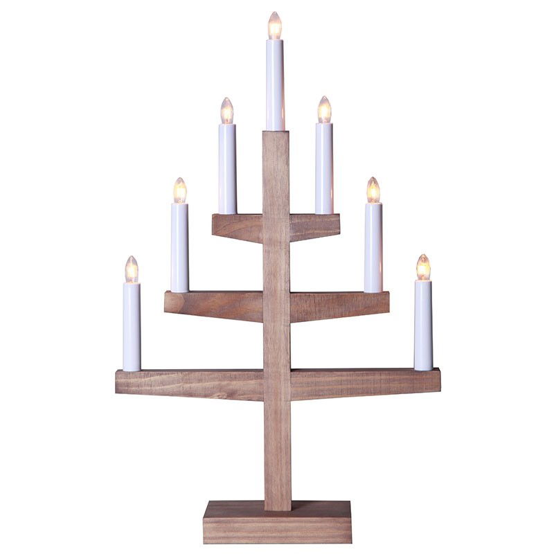 Ljusstake Trapp 7-ljus Brun