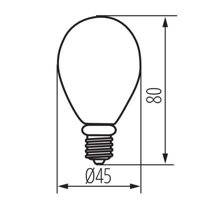 Klotlampa LED 4,5W 470lm E14 2700K Vita filament
