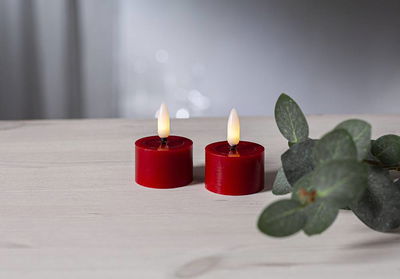 Värmeljus Flamme Flow Röd 2-pack Timer