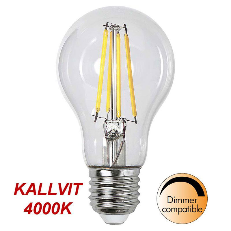 Kallvit Dimbar Normallampa Filament LED 8,0W 890lm E27 Kallvit Dimbar Normallampa Filament LED 8,0W 890lm E27