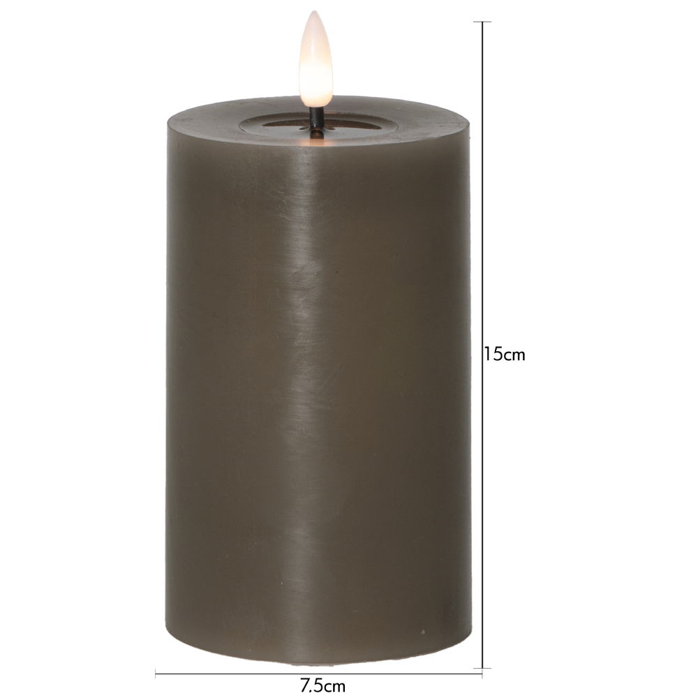Blockljus Flamme Flow Mörkbrun / Mullvad  15cm Blockljus Flamme Flow Mörkbrun / Mullvad  15cm