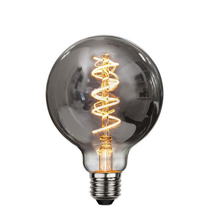 Dimbar Globlampa Ø95 Spiral Smoke LED 4,0W 90lm E27 Dimbar Globlampa Ø95 Spiral Smoke LED 4,0W 90lm E27
