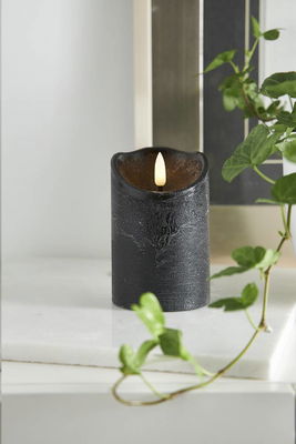 Blockljus Flamme Rustic Svart 12,5cm