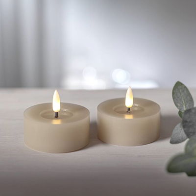 Värmeljus Flamme Flow Beige 2-pack Timer