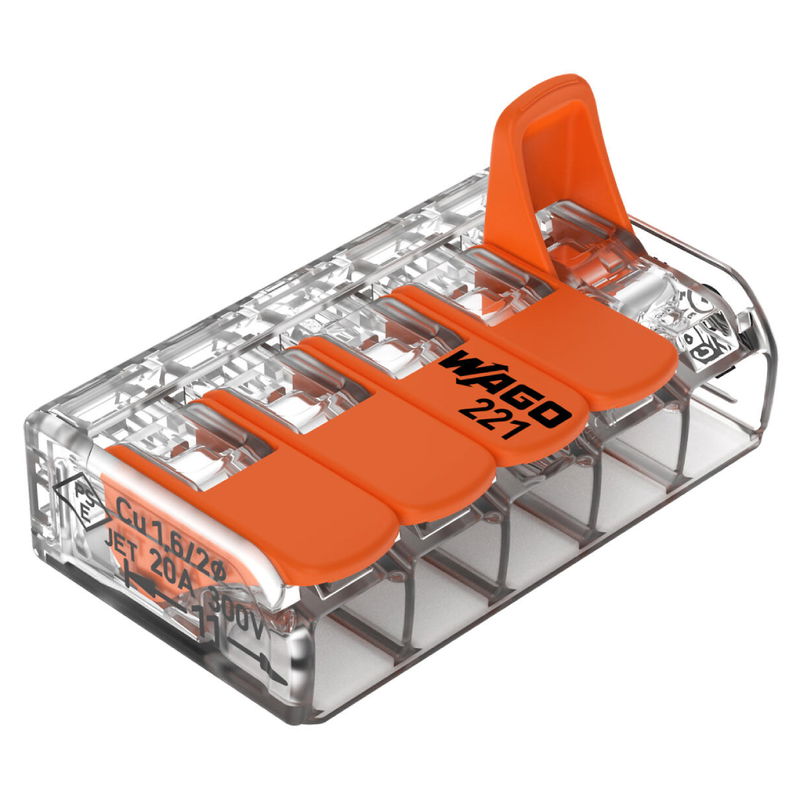 Wago 221-415 5-Pol Kopplingsklämma 4 mm²