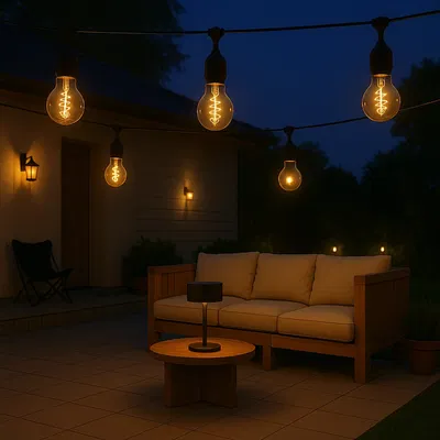 Ljusslinga 7m Glob 95mm Varmvita utbyggbar med fjärrkontroll