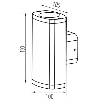 Vägglampa Zevi 2xGU10 IP54 Svart