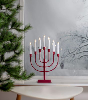 Ljusstake Kristina Röd 7-ljus